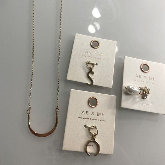 AE Charm necklace & charms NWT - Picture 1 of 8